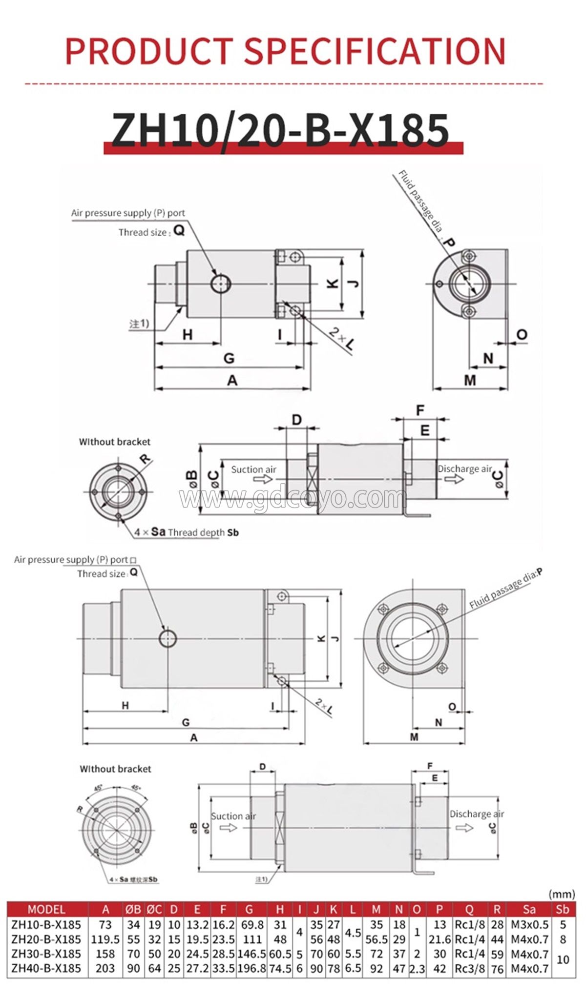 ZH-B-X185 Series Mini Vacuum Generator