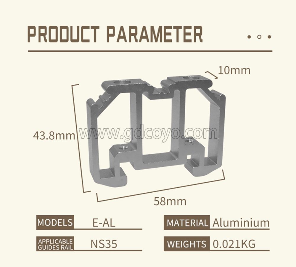 Aluminum alloy fixed parts E/AL-NS35 rail clip wiring terminal