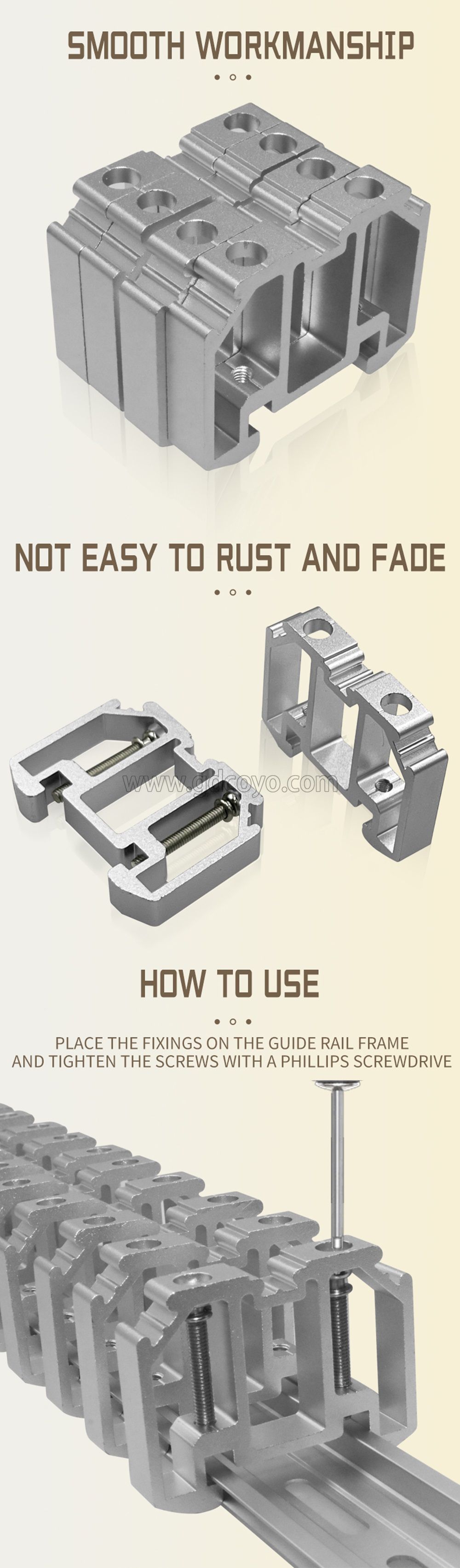 Aluminum alloy fixed parts E/AL-NS35 rail clip wiring terminal